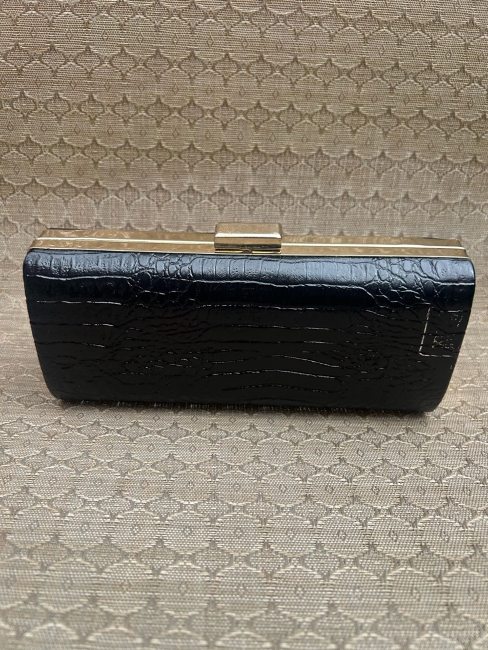 Black Clutch with Gold Frame
